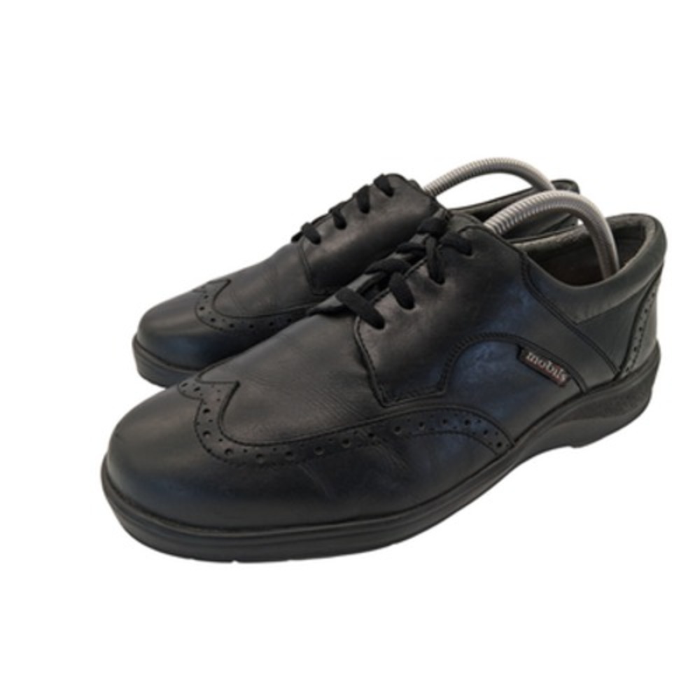 Mephisto Mobils Shoes Mens Size 8 Black Leather Wingtip Comfort Casual Walking